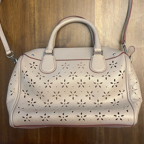 Coach Taupe Sparkle Leather Handbag - Picture 7 of 12